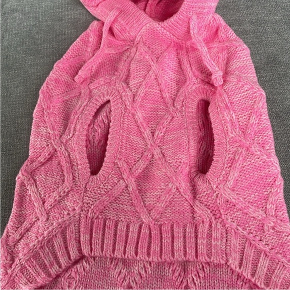 Light Pink Dog/Cat Hoodie With Puffball - Picture 2 of 6